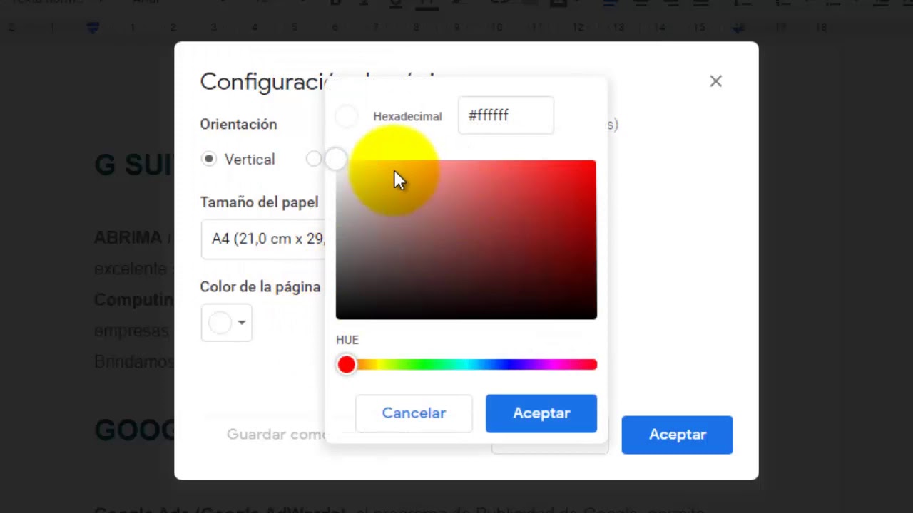 Cambiar color página Google Docs: 5 pasos para personalizarlo 2025